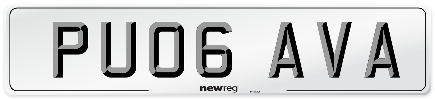 PU06 AVA Number Plate from New Reg